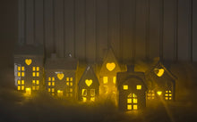 Load image into Gallery viewer, White Ceramic House Tealight Holder