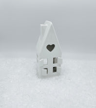 Load image into Gallery viewer, White Ceramic House Tealight Holder