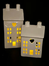 Load image into Gallery viewer, White Heart Townhouse Tealight holder