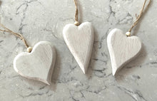 Load image into Gallery viewer, White Wooden Heart and Pink Metal Heart Pair