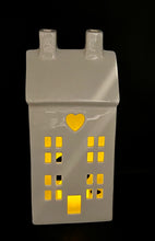 Load image into Gallery viewer, White Heart Townhouse Tealight holder