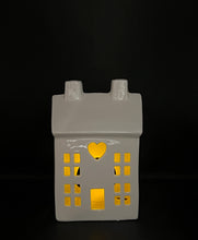 Load image into Gallery viewer, White Heart Townhouse Tealight holder