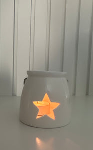 Star tealight holder with handle