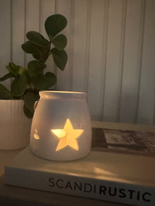 Star tealight holder with handle