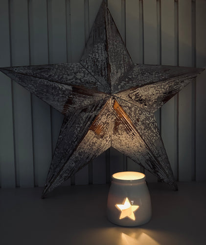 Star tealight holder with handle