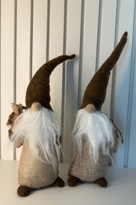 Natural Scandi style Santa - with gift bag - small