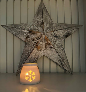 Cut Snowflake T-light holder with handle
