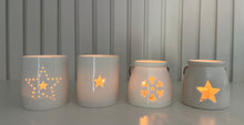 Load image into Gallery viewer, Cut Snowflake T-light holder with handle