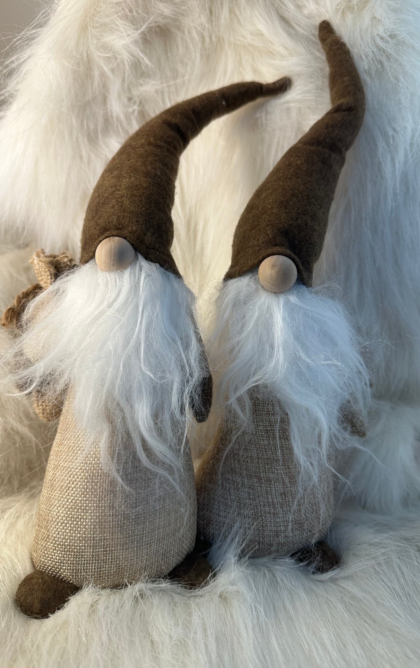 Natural Scandi style Santa - with gift bag - small