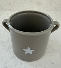 Load image into Gallery viewer, Grey Glazed Plant Pot with white star
