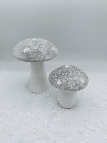 Small Grey Ceramic Mushroom - 10cm