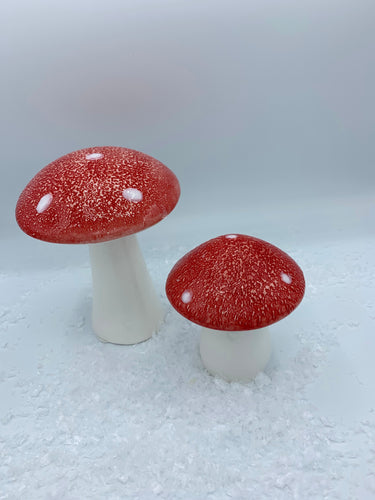 Large Red Ceramic Mushroom