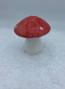 Small Red Ceramic Mushroom - 10cm