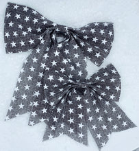 Load image into Gallery viewer, Large Grey Bow with Stars