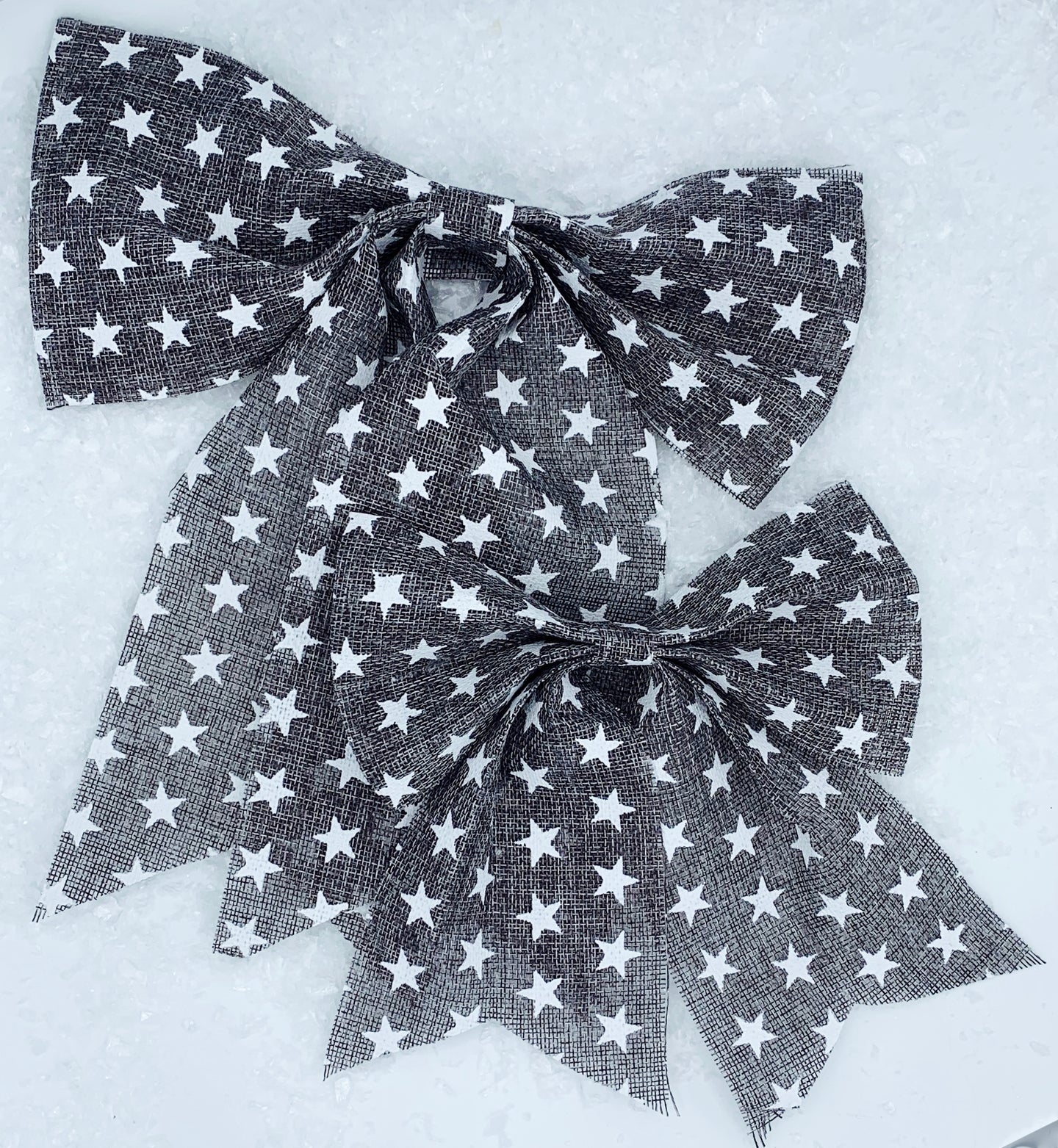 Large Grey Bow with Stars
