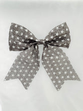 Load image into Gallery viewer, Large Grey Bow with Stars