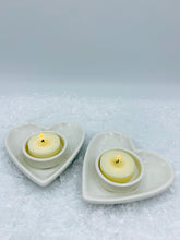 Load image into Gallery viewer, White Ceramic Heart Tealight Holder