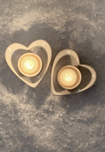 Load image into Gallery viewer, White Ceramic Heart Tealight Holder