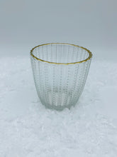 Load image into Gallery viewer, Clear Ridge Glass Tealight Holder - Set of 3