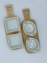 Load image into Gallery viewer, Double Dip Dishes on Bamboo Tray - 2 styles