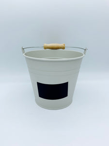 Metal Buckets with Labels