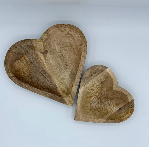 Small Wooden Heart Plate - 15cm