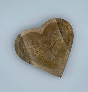 Small Wooden Heart Plate - 15cm
