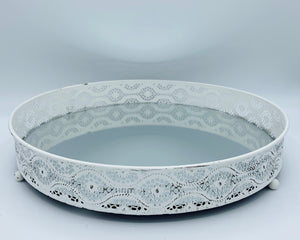 Shabby Chic Mirror Candle Plates - Set of 3