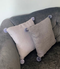 Load image into Gallery viewer, Pom Pom Cushion - Grey Pair (Pale and Dark Grey)