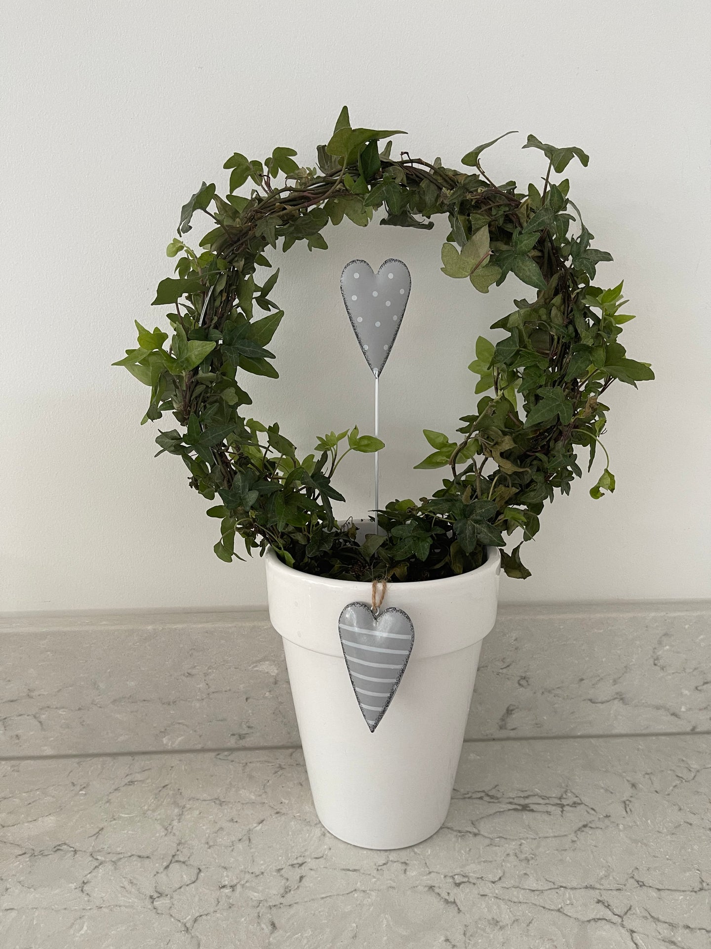 Grey Metal Heart Pair