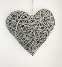 Load image into Gallery viewer, Woven wicker heart 55cm - Grey