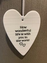 Load image into Gallery viewer, Small ceramic hanging heart decoration