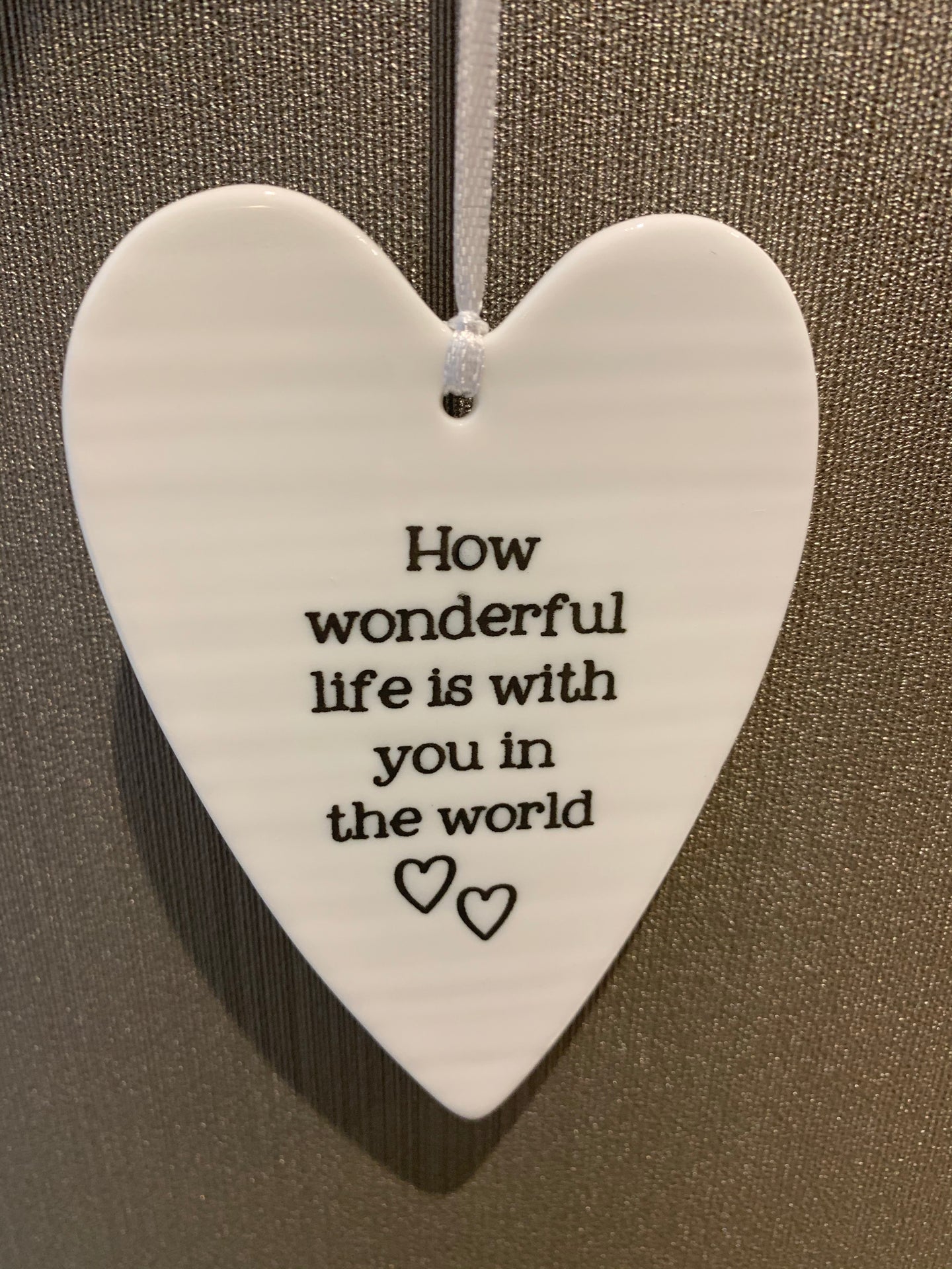 Small ceramic hanging heart decoration
