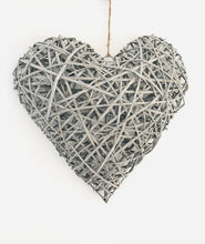 Load image into Gallery viewer, Woven wicker heart 55cm - Grey