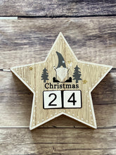 Load image into Gallery viewer, Wooden Christmas Countdown Block - Star