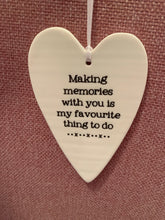 Load image into Gallery viewer, Small ceramic hanging heart decoration