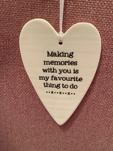 Small ceramic hanging heart decoration